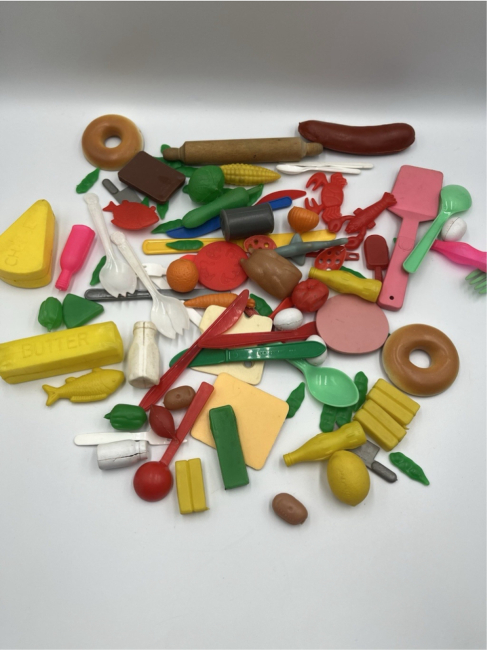 VINTAGE Kids PLASTIC Play Food Set Assortment & EXTRAS SOME HONG KONG